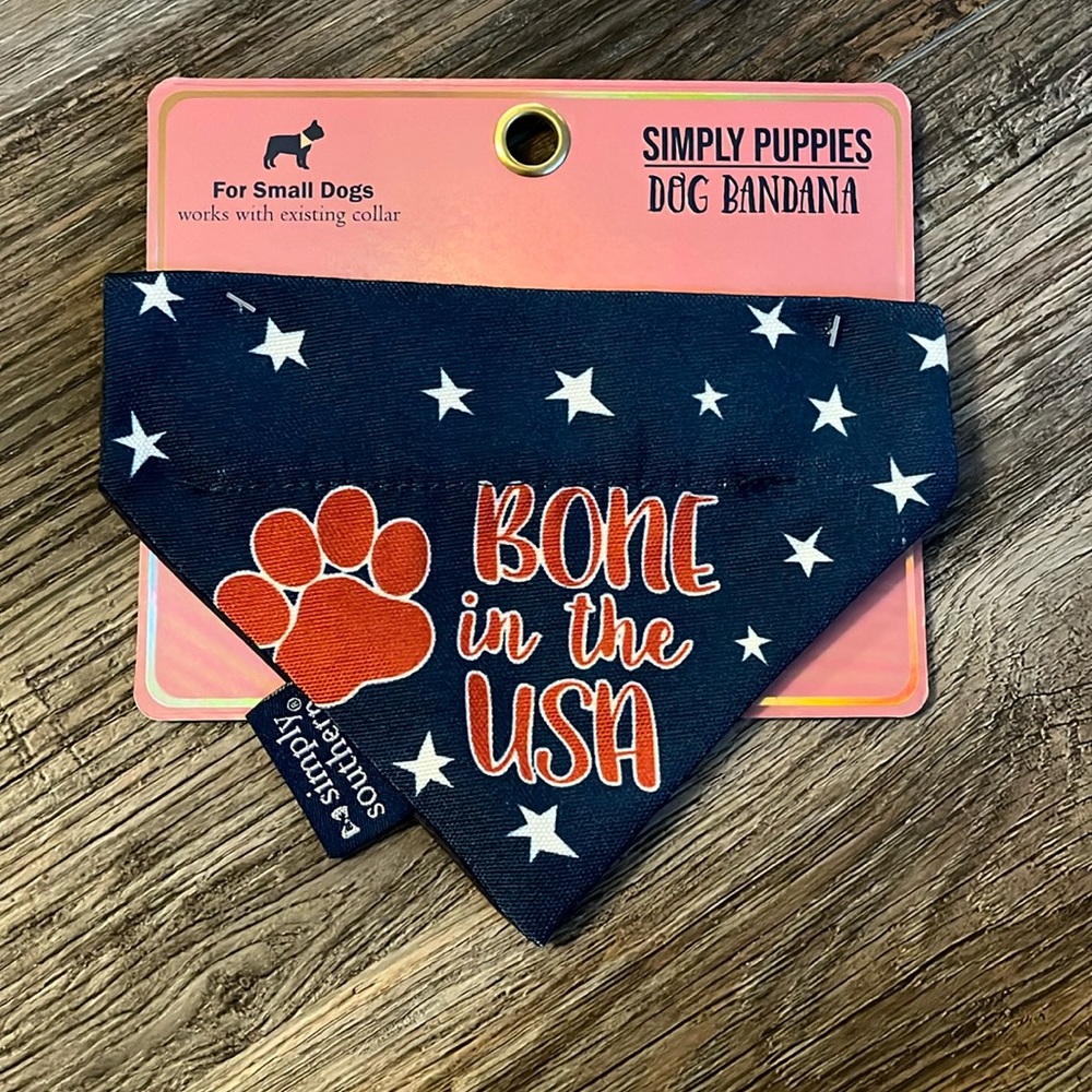 “Bone in the USA” dog bandana